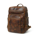 Alpha Caramel Buffalo Leather Travel Backpack - Image 5