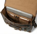 Old School Leather Satchel Messenger Bag - Image 3